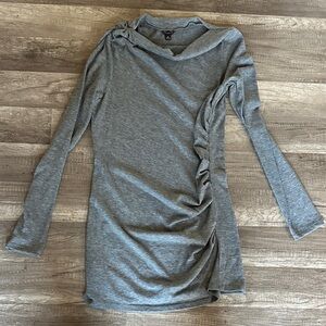 Ann Taylor Heather Gray Long Sleeve Dress